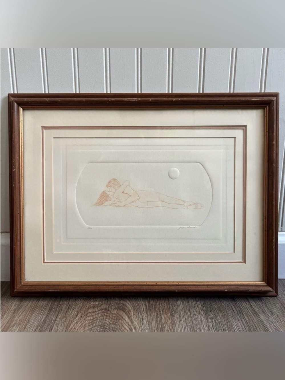 Juan Quevedo Original Etching Art Print FRAMED/SIGNED Vintage VTG #6/100 Lovers